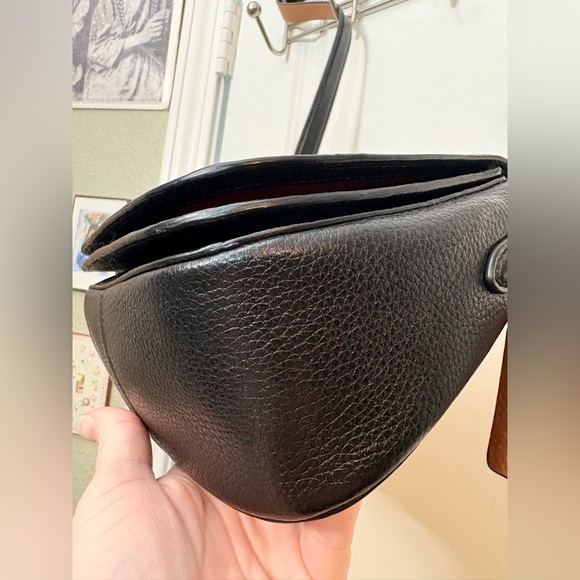 Coach Horse and Carriage Saddle Bag Black Pebbled Leather C4058 - Picture 6 of 16